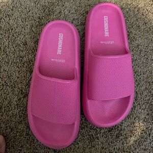 Cushionaire hot pink slides - 10